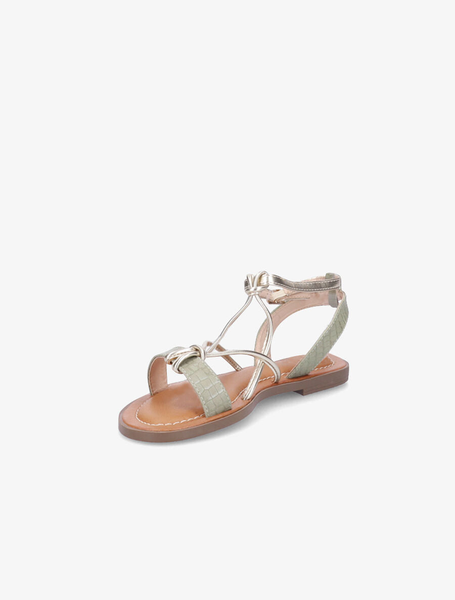 Nu-pieds à ganses stylisées - Kaki - 2