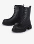 Boots lacées à semelles texturées crantées - Noir - 1