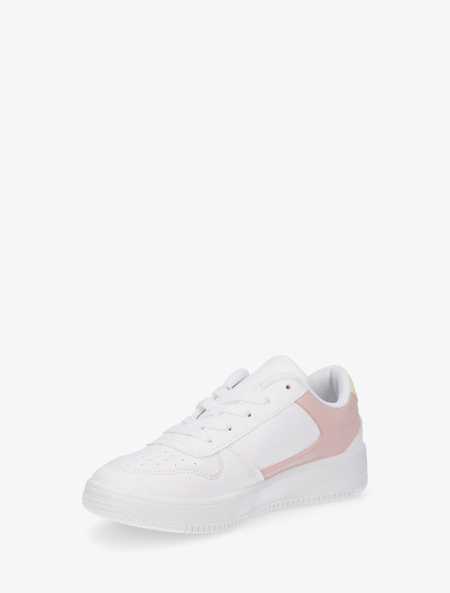 Sneakers à blocs colorés - Blanc/rose - 3