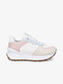 Sneakers en simili à empiècement stylisé - Beige - 5