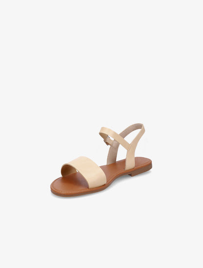 Nu-pieds basiques en simili - Beige - 2