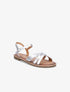Nu-pieds croisés et irisés effet croco - Argent - 1