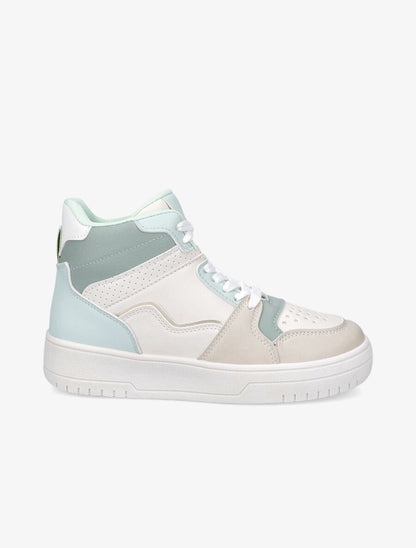 Sneakers montantes en simili - Vert d&