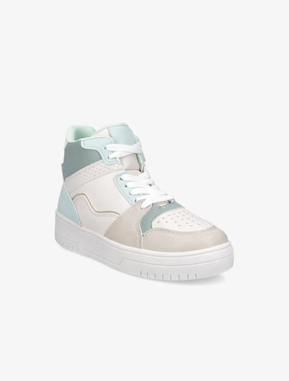 Sneakers montantes en simili - Vert d&