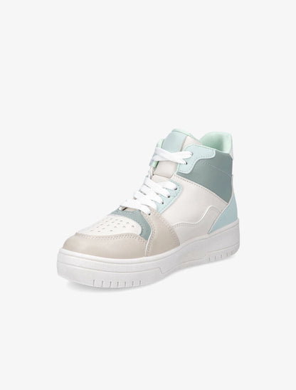 Sneakers montantes en simili - Vert d&