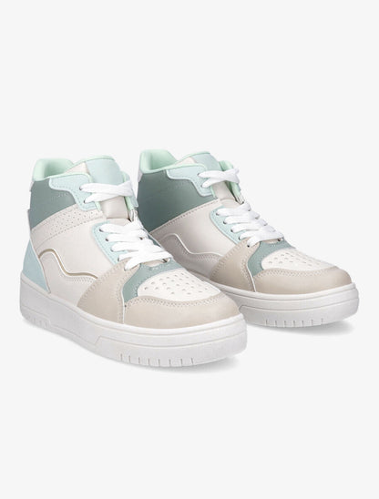 Sneakers montantes en simili - Vert d&