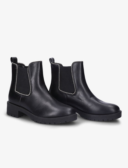 Bottines détail billes et semelles crantées - Noir - 1