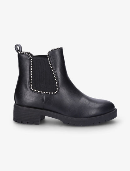 Bottines détail billes et semelles crantées - Noir - 2