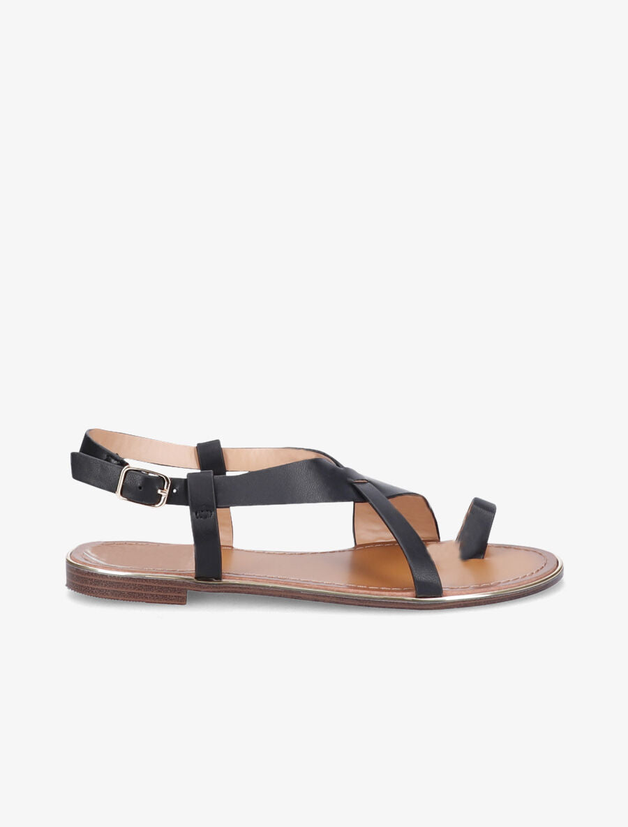 Nu-pieds en simili à entredoigt - Noir - 3
