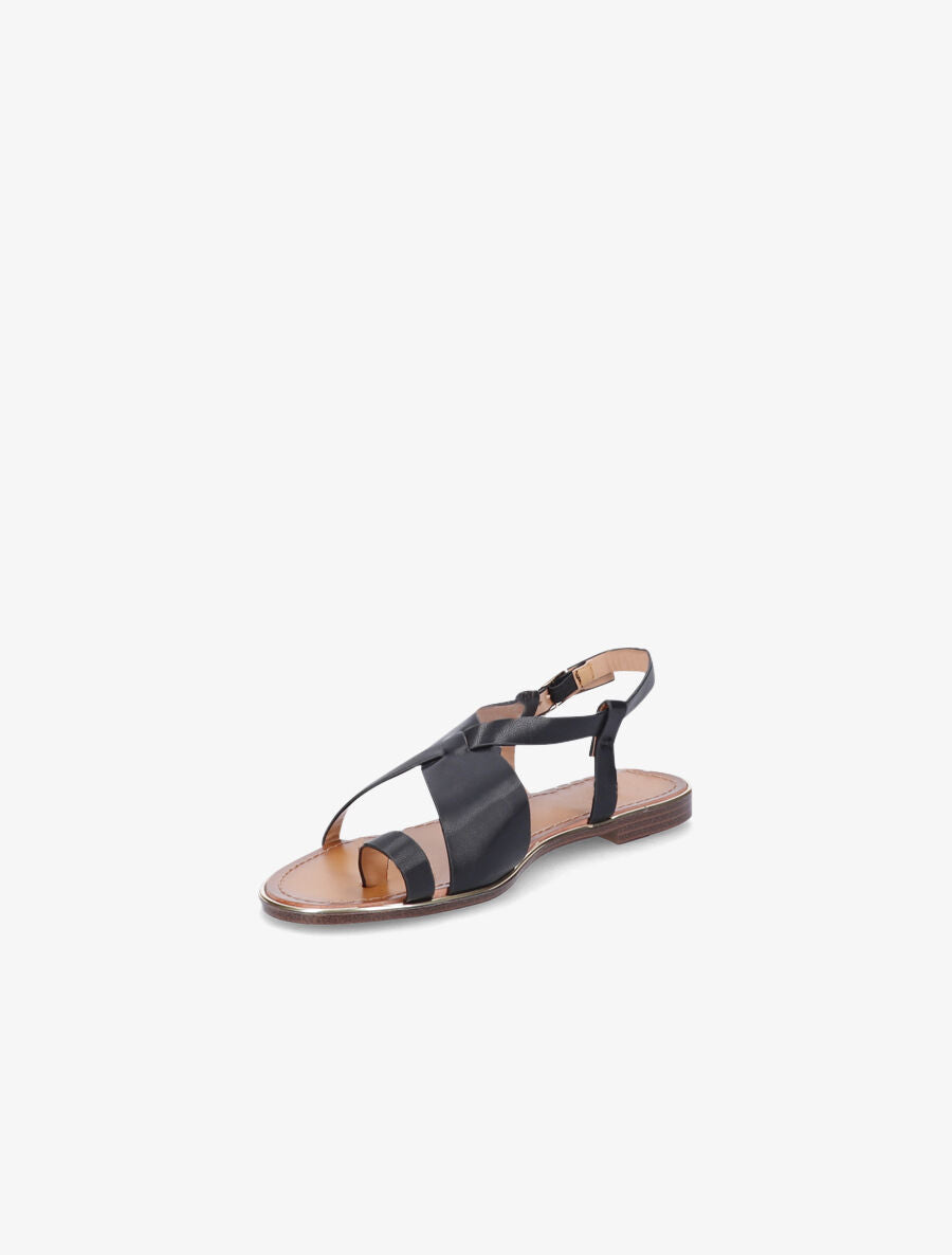 Nu-pieds en simili à entredoigt - Noir - 4