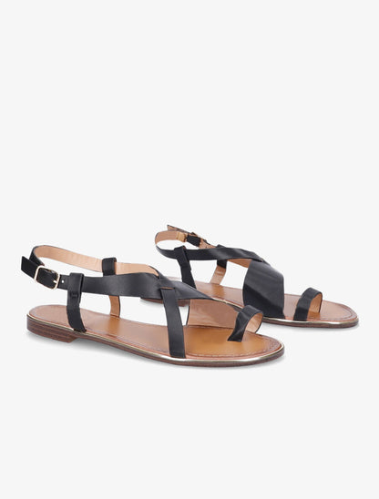 Nu-pieds en simili à entredoigt - Noir - 5