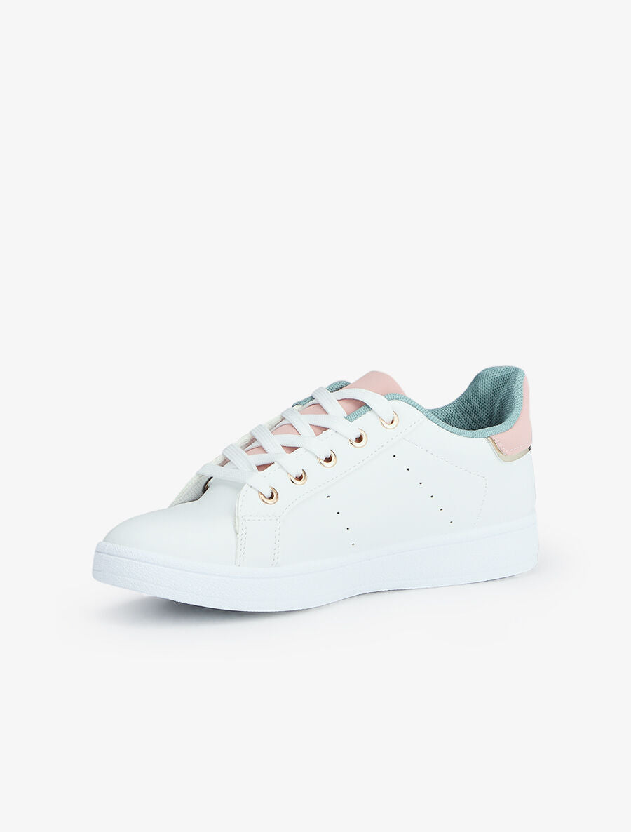 Baskets en simili à détail irisé - Vert - 3