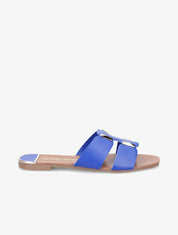 Claquettes à empiècement doré - Bleu - 5