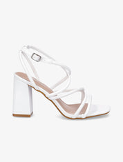 Sandales à ganses entrelacées et brides - Blanc - 1