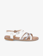 Nu-pieds en simili à ganses entrelacées irisées - Blanc - 1