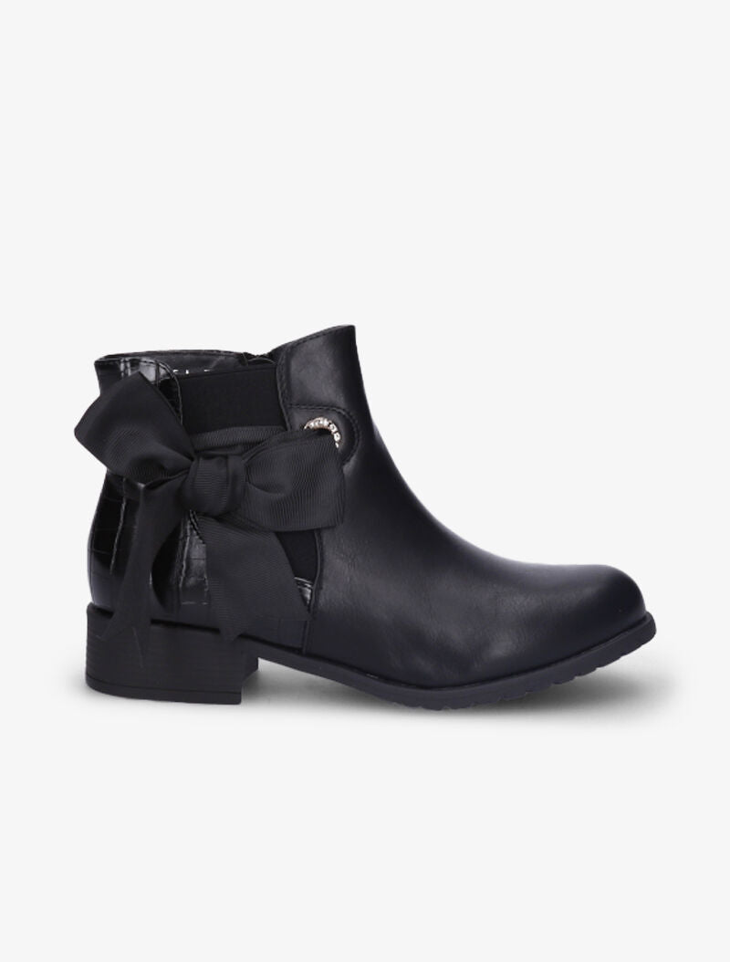 Bottines à noeud décoratif - Noir - 5