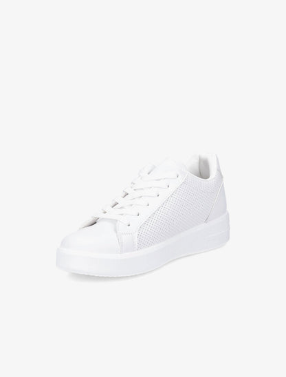 Baskets en simili perforées - Blanc/noir - 3