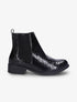 Bottines en simili vernies effet croco - Noir - 5