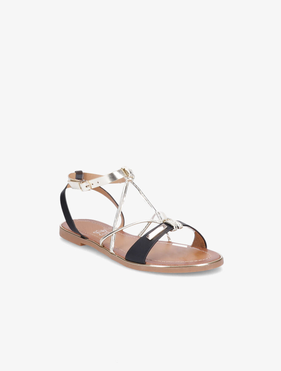 Nu-pieds à ganses et brides irisées - Noir - 3