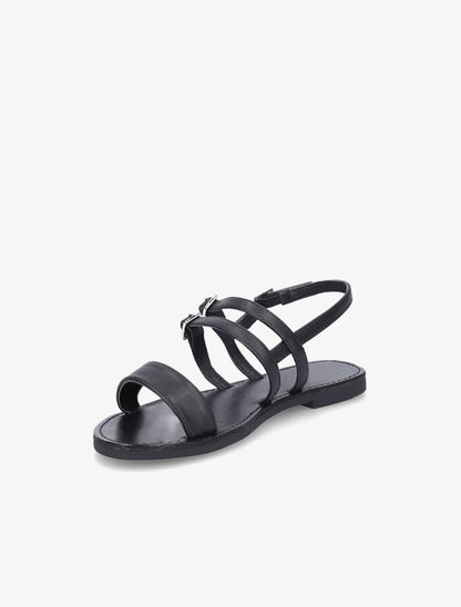 Nu-pieds en simili à triple brides - Noir - 4