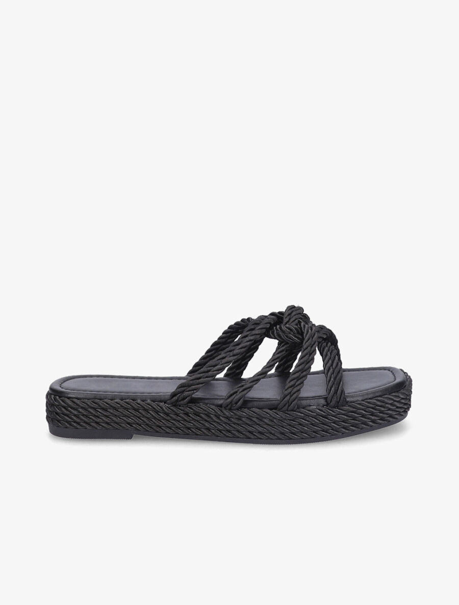 Claquettes à ganses entelacées - Noir - 1