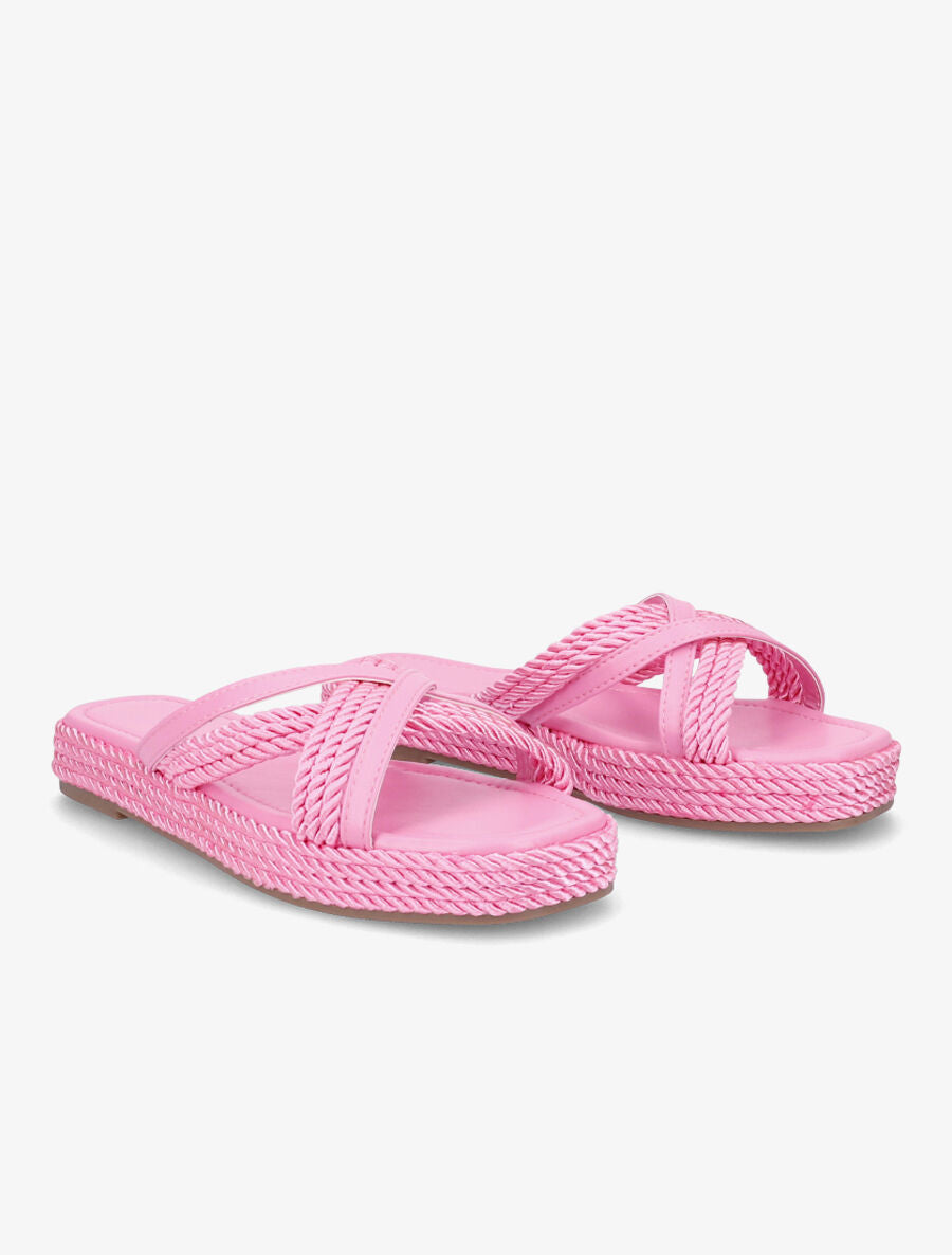 Claquettes à ganses croisées - Rose - 4