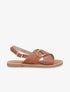 Nu-pieds croisés en simili - Camel - 5