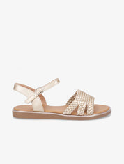 Nu-pieds en simili tressé - Or - 1