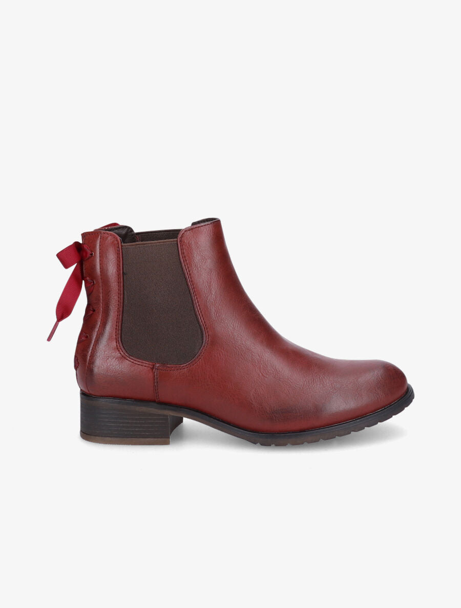 Bottines à contrefort corseté - Bordeaux - 1