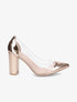 Escarpins vernis en plexi à talon carré - Rose gold - 1