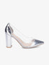 Escarpins vernis en plexi à talon carré - Argent - 1
