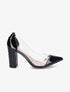Escarpins vernis en plexi à talon carré - Noir - 1