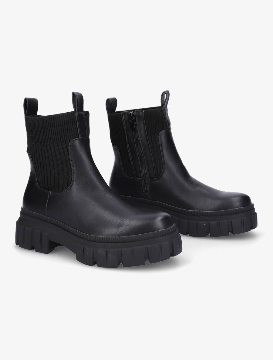 Boots côtelées style motard - Noir - 4