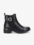 Bottines en simili à sangles et zip - Noir - 6