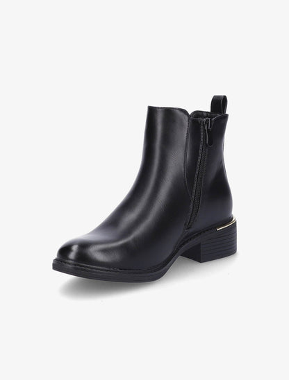 Bottines en simili à sangles et zip - Noir - 3