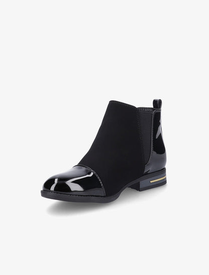 Bottines à détails vernis - Noir - 3