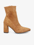 Bottines pointues en suédine souple - Camel - 1