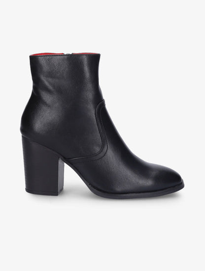 Bottines montantes à talons et bouts ronds - Noir - 2