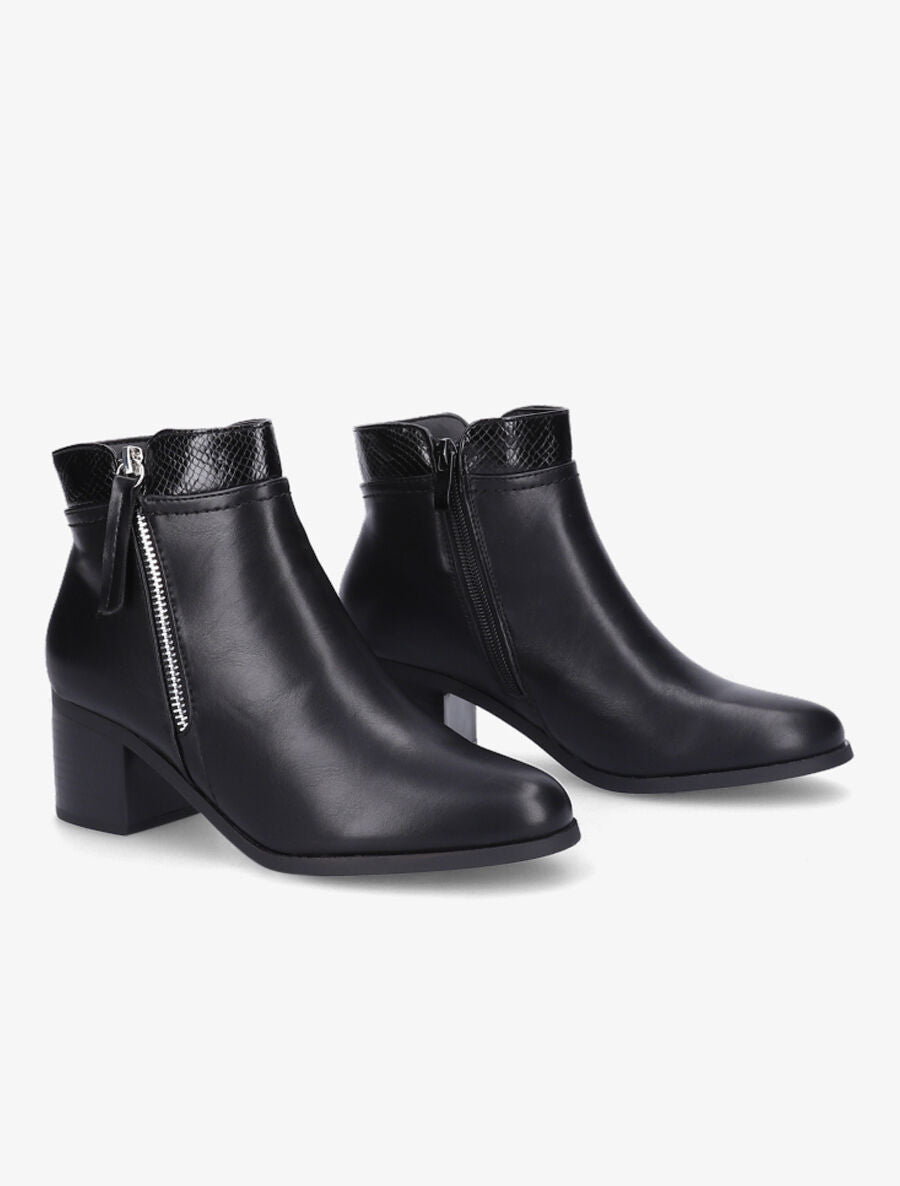 Bottines à zip décoratif - Noir - 4
