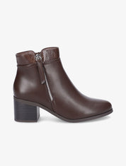 Bottines à zip décoratif - Marron - 1