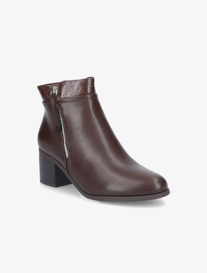 Bottines à zip décoratif - Marron - 2