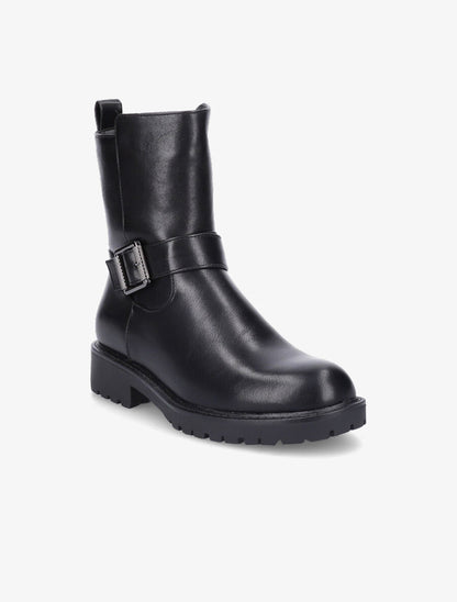 Boots style motard en simili - Noir - 2
