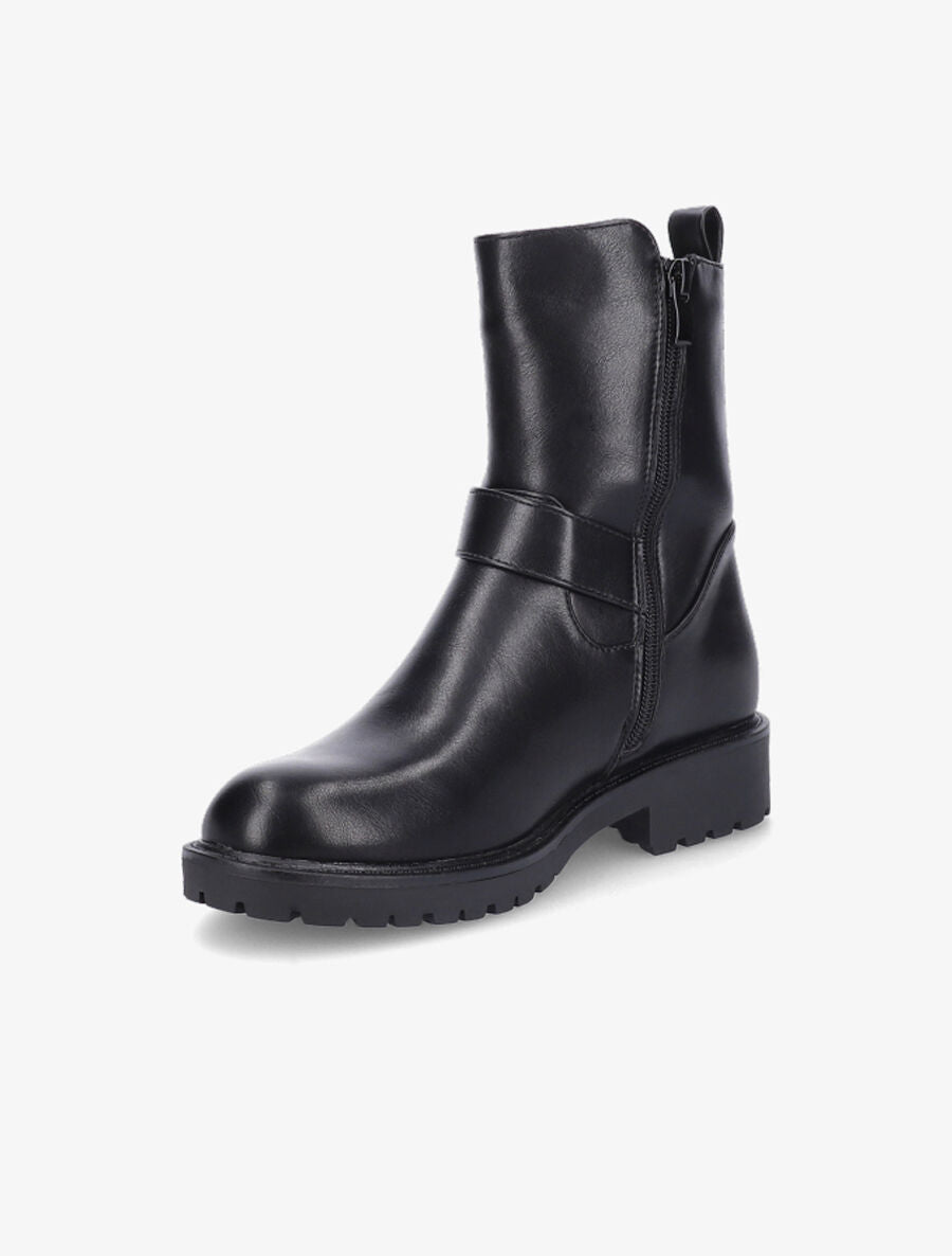 Boots style motard en simili - Noir - 3