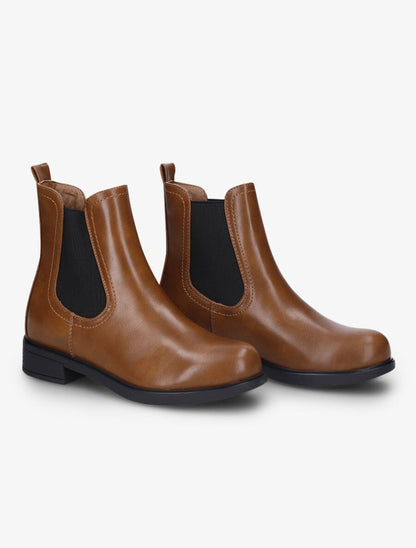 Chelsea boots en simili - Camel - 4
