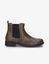 Bottines élastiquées et contrefort effet python - Taupe - 5