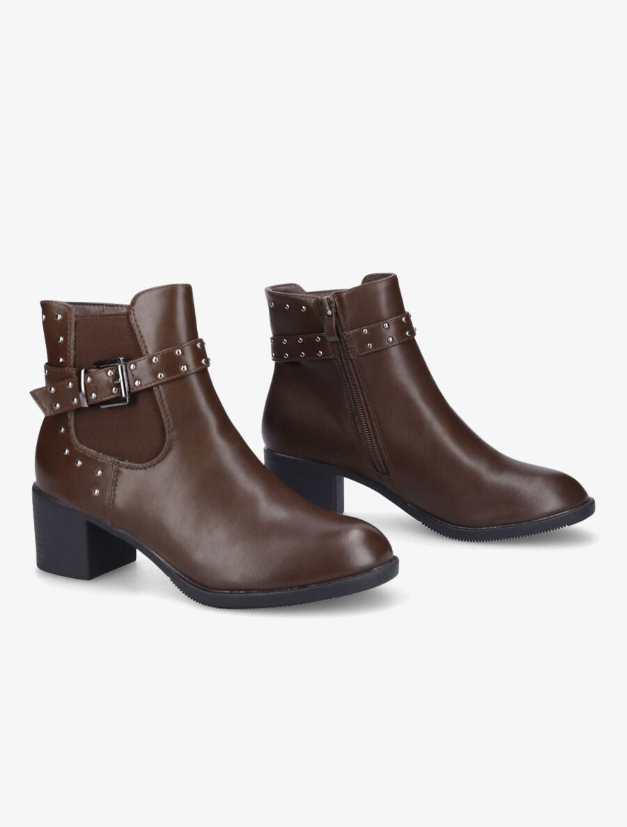 Bottines cloutées - Marron - 4
