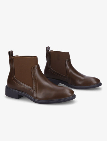 Bottines à cheville élastiquée - Marron - 4
