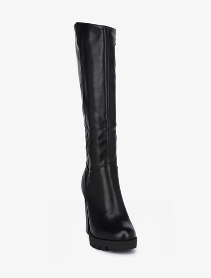 Bottes à talon haut et semelles crantées - Noir - 2