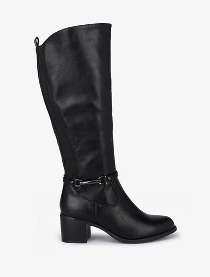 Bottes classiques élastiquées à talon - Noir - 5