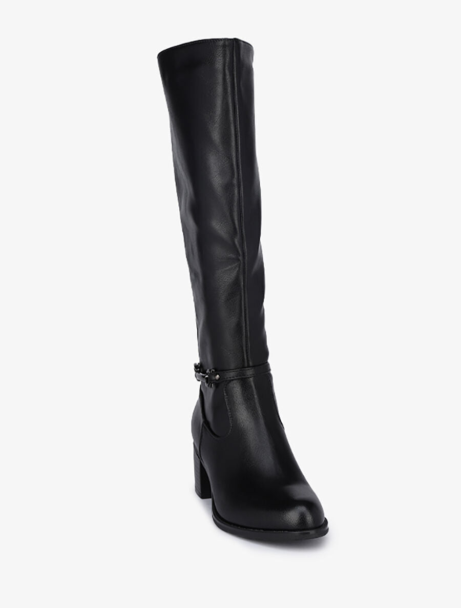 Bottes classiques élastiquées à talon - Noir - 2